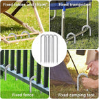 Rebar-Stakes-12-Inch-Galvanized, U Hook Trampoline Stakes 6 Pack Ground Anchors Tent Stakes Heavy Duty for Plants Anti-Rust Landscape Fabric Stakes Artificial Turf