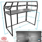 AxcessAbles DJ BOOTH XL 58" wide x 29" deep DJ Facade Table | Portable Extra Wide DJ Table Booth with Black and White Scrims, Carry Cases | Large DJ Controller Stand | Music Mixer Stand