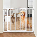 Great Gates Pet Gate - Durable Steel Gate for Stairs - Self-Closing Door & 2-Step Child Proof Lock - Wall-Friendly Dog Gates for Doorways (Fits Most) - 29.8"- 47.5", 28” Tall