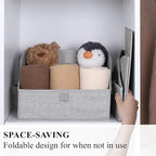 WUIKE 3 Pack Large Closet Storage Bins, Fabric Trapezoid Storage Baskets for Organizing Clothes, Sheets, Blankets, Decorative Storage Bins, Herringbone Gray, Large
