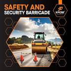 Retractable Barrier for Safety Traffic Cones - 2" OD - Large Yellow and Black Bar Barricade - for Road Construction, Parking, Warning, Temporary Security Divider (6, Yellow & Black, 53" x 84")