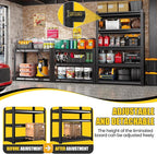 5-Tier Garage Shelving Heavy Duty, Adjustable Metal Shelving Unit, 2500LBS Garage Storage Shelves, Easy Assembly Steel Shelving, Utility Storage Rack Shelf for Warehouse, 72”H*35.4”W*12”D