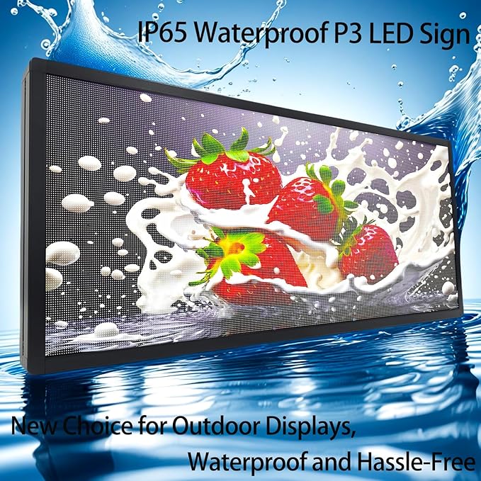 P3 Led Scrolling Programmable Signs, 320x128px High Resolution Digital LED Signage Displays, WIFI & USB Control Electronic Message Board Business Advertising Sign, Support Text/Image/Video 40"x18”