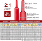 Chanzon 1/2 inch (12mm) Red Heat Shrink Tubing 80Ft Roll 2:1 Ratio Polyolefin Sleeving Wrap 1pcs