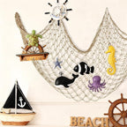Decorative Fishing Net 2 Pack, 5x10 ft Large Caramel Fish Net Decor for Wall, Photo Display, Nautical Mermaid Pirate Ocean Themed Beach Hawaii Under The Sea Party Decorations