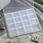 Large Bead Storage Box - 16 Grids Clear Organizer, 1 Pack,Portable for Jewelry,Diamonds,Hardware,Craft Accessories Grid Plastic Box,Oil Painting Color Palette,Ring Earring Storage Box