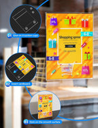 NIUBEE Acrylic Window Sign Holder:Glass Door Sign Holder with 4 Suction Cups 8.5x11 Inch--Window Mount for Displaying Flyers, Notices, Documents and Menus, for Office, Store, Home, Restaurant Use (12 Pack)