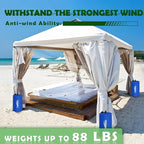 Canopy Water Weight Bag,88 LBS Gazebo Tent Water Weights Set of 4 Leg Weights for Carport, Pop Up Canopy,Tent,Gazebo,Blue