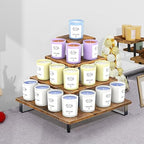ELITEROO 4 Tier Display Riser Stand, Wood & Metal, Space Saving Corner Stand for Retail, Vendor & Home Use