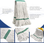 Eccliy 10 Pack Mop Heads Replacement Cotton String Mop Heads Heavy Loop Commercial Refills Replacement Bulk Heavy Duty Wet Refills for Home Industrial Commercial Floor Cleaning