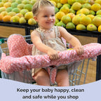 Suessie Shopping Cart Cover and High Chair Cover, Pink Dots
