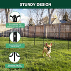 FXW Decorative Garden Fence for Yard - 24in(H) x 59.2ft(L) 32 Panels - Metal Fencing Panels - Animal Barrier Border for Dogs & Rabbits, Flower & Plant Edging