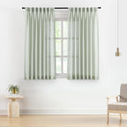 Vision Home Soft Green Pinch Pleated Semi Sheer Curtains Textured Linen Blended Light Filtering Window Curtains 63 inch for Living Room Bedroom Pinch Pleat Drapes with Hooks 2 Panels 40" Wx63 L