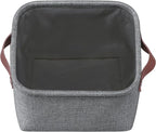 Kntiwiwo Small Fabric Storage Bins, 7.8x6.7x5.9 inch Mini Storage Cubes 4-Pack Storage Basket for Makeup Collapsible Fabric Storage Organizer with Handles, Decorative Basket for Desk, Shelves, Grey