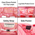 Love&go Soft Pillow Attached 2-in-1 Shopping Cart and High Chair Cover for Baby, Cotton Padded Cart Cover, Fold'n Roll Style, Portable with Carry Bag (Pink Fish)
