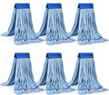 Matthew Cleaning Microfiber Tube Mop(Large,Blue,6Pack) Heavy Duty Mop Head Replacement,Excellent Absorbency,Premium launderability,Reusable,Loop end for Home,Commercial&Industrial Use