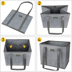 BALEINE 3Pk Reusable Grocery Bags, Foldable Shopping Bags for Groceries with Reinforced Bottom & Handles (Honeysuckle)
