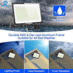 MORSEN 500W Flood Lights Outdoor, 60000lm Bright LED Work Light with Plug, 6500K Daylight White LED Flood Lighting, IP66 Waterproof Security Yard Lights for Yard Garage Stadium 2 Pack