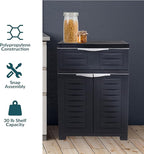 Sunnydaze Plastic Garage Storage Cabinet with Adjustable Shelf - 34.5" H - Garage, Office, Home, Laundry Room - Charcoal