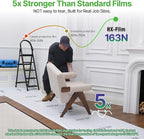 39" x50' Heavy-Duty Floor Protection | Construction Grade Carpet Protector | Drop Cloth Plastic Film for Hardwood Floors | Waterproof Painters Covering with No Residue(Summit White)