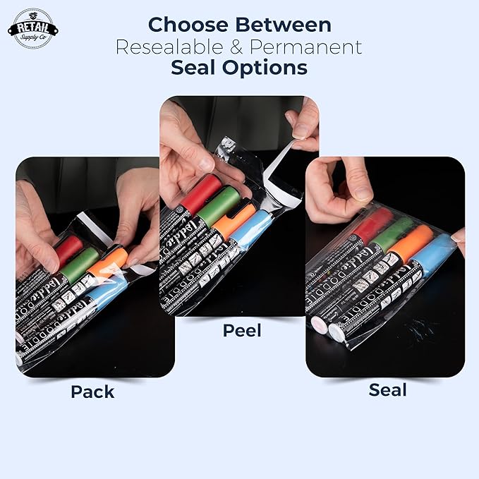 Poly Bags 4x6" - Extra Strong Seal - Poly Bags with Suffocation Warning - 200 Pack - Clear Poly Bags - Packaging Bags - Retail Supply Co