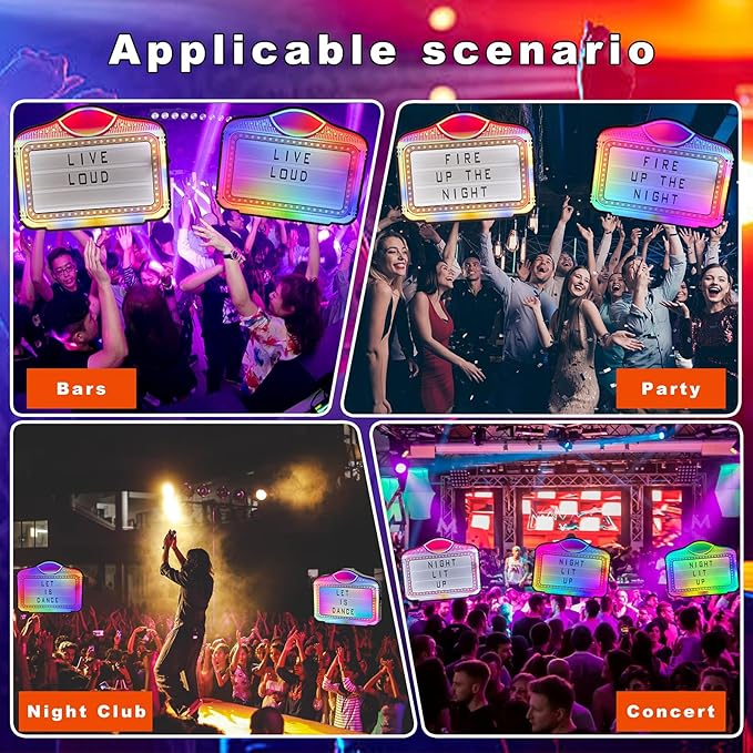 Letter Bottle Presenter, VIP Bottle Service Sign, Handheld LED Light Box with RGB Color Change for Nightclub, Bar, Party, Birthday, Wedding – Durable Acrylic Frame, 4 Letter Sets & 2 Number Kits