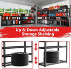 Storage Shelves 2PCS, Garage Shelving Heavy Duty 2800 LBS Capacity, 48" L x 18" W x 72" H Adjustable Metal Shelving Organizer Wire Rack, 5 Tier Utility Shelf Unit for Pantry Closet Warehouse