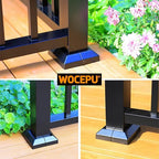 4pcs 3"x3" (Actual: 3"x3") Aluminum Deck Post Base Cover, for Railings, Stairs, Patios, Porches, Split Deck Post Skirt (Black)