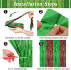 2 Pack Football Party Decorations, 3.28 FT x 7.05 FT Tinsel Backdrop, Brown Green Foil Fringe Curtains Metallic Party Streamer, Football Party Supplies Game Day Decorations 2025