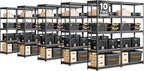 HOMEDANT 5 Tier Storage Shelves Adjustable Laminated Boltless Garage Metal Shelving Unit Heavy Duty Utility Rack Shelf Warehouse Pantry Closet Kitchen (10, (M) 35.9" W, Black)