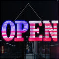 Open Signs for Business,40x14 inch USA Flag Open Sign Led for Window Wall Door w/Remote Control Bar Cafe Salon Barber Resturant Retail Store