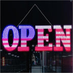 Open Signs for Business,40x14 inch USA Flag Open Sign Led for Window Wall Door w/Remote Control Bar Cafe Salon Barber Resturant Retail Store