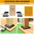 5.5"x5.5"（Actual: 5.5"x5.5"） Deck Post Base Cover Decorative Post Base Trim Skirt Black Aluminum 1Pack
