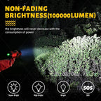 YIERBLUE Rechargeable Spotligh with 1000,000 Lumen LED, Handheld Rechargeable Spotlight IP67 Waterproof Flashlight, 9h Ultra-Long Standby, Ideal Spotlight for Boating, Camping