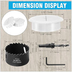 2-3/8" White Desk Grommet, JTemgle Flexible Cable Grommet with Bi-Metal Hole Saw Rubber Cable Hole Cover Wire Organizer Caps Desktop Cord Management for Home Office TV Stands Tabletops, 7 Pieces