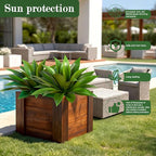 Artificial Agave Plant Fake Agave Plant Artificial Plants Outdoor Uv Resistant Artificial Fake Plants Suitable for Indoor Home Decor Outdoor Courtyard Balcony Terrace Decor 1Pcs,17.8'',Green