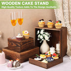 6 Pack Wood Cake Cupcake Stand Buffet Risers, Wooden Display Stand Wood Display Riser, Square Food Display Risers for Party Wedding Birthday Home (6" 7" 8" 9" 10" 11")