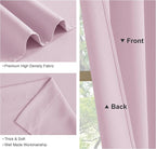PONY DANCE Short Window Curtains - Kitchen Tiers Thermal Insulated Drapes Blinds Set Match with Curtain Panels for Girls Bedroom, 42 W x 36 L, Light Pink, 2 Pieces