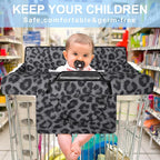Shopping Cart Cover for Baby 2-in-1 High Chair Cover with Safety Harness Multifunctional Grey Pattern Cart Covers for Babies Soft Padded Grocery Cart Cover for Baby Boy Girl