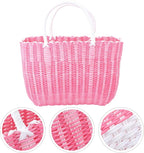Cabilock Market Basket Woven Straw Basket African Basket Straw Beach Bag Reusable Grocery Shopping Bag Tote Bag Big Capacity Travel Tote Purse