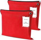 2 Pcs Interoffice Mailer Canvas Transit Sack Zipper Bag 18" x 14" Large Zipper Pouch with Grommet Interoffice Mail Bag (Red)