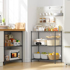 3 Tier Storage Shelves Metal Shelving Unit,Adjustable Wire Rack Pantry Kitchen Shelves,Small Shelf Wire Shelving for Laundry Office Bedroom Dorm Bathroom Closet 24" W x 30" H x 14" D Black Shelves