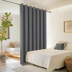 ChrisDowa Room Divider Curtain 96 Inches Long, Wide Blackout Sliding Door Curtain for Bedroom, Room Darkening Privacy Window Drape for Patio Door (1 Panel Set, Grey, 100 x 96 Inch)
