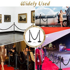 6PCS Black Stanchions Posts with 4PCS 5 ft Black Velvet Rope, Black Velvet Rope Stanchion Set Crowd Control Barriers, Stanchions and Velvet Ropes Red Carpet Poles for Party Supplies