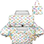 White Shopping Cart Cover for Baby 2-in-1 High Chair Cover with Safety Harness Multifunctional Owl Pattern Cart Covers for Babies Soft Padded Grocery Cart Cover for Baby Boy Girl