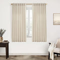 XTMYI 63 Inches Long Beige Country Curtains for Living Room,Sheer Linen Curtains for Bedroom