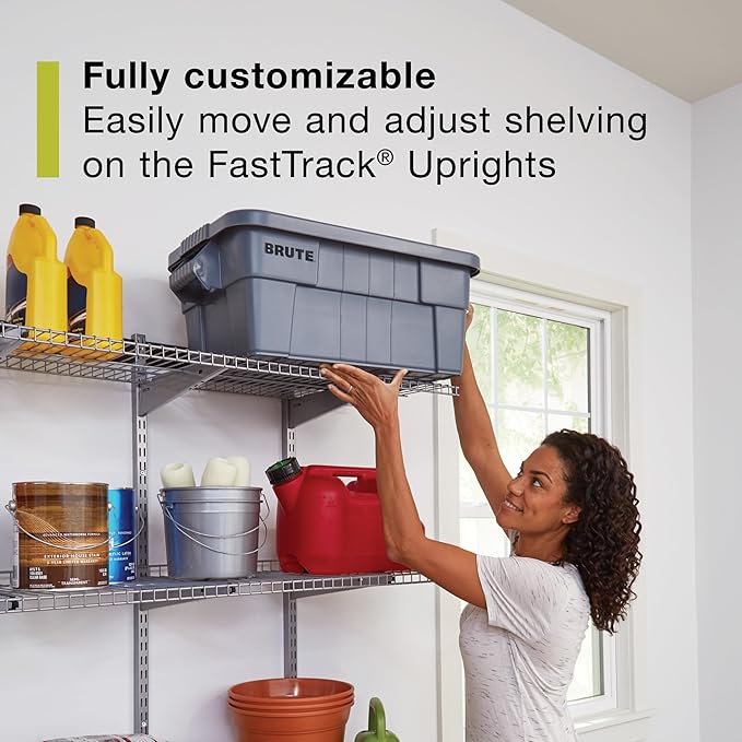 Rubbermaid Fasttrack Rail Storage 36"x12" 3-Shelf Kit, 350 lbs. Per Shelf, for Home/Garage/Shed/Workshop Organization