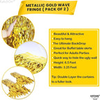 KatchOn, Large Wave Gold Backdrop Curtain - Pack of 2 | Gold Streamer Backdrop for NYE Decor | Golden Fringe Backdrop for New Years Decorations 2026, Golden Birthday Decorations, Bridal Shower