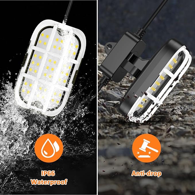100ft LED Construction String Lights,Super Bright 15000lm 150w Adjuest 90&180 Degrees On Both Sides Waterproof IP66 Led String Work Lights, Construction Temporary Lights (100ft-Adjustable 10lights).