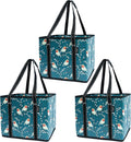 BeeGreen Large Waterproof Reusable Bags Christmas Heavy Duty Shopping Tote for Groceries Pool Gift with Webbing Handles